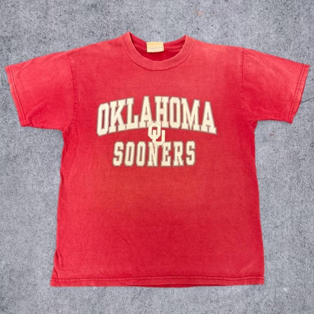 Vintage Red Oak Oklahoma Sooners T-Shirt Red Y2K NCAA Youth Large Womens Small